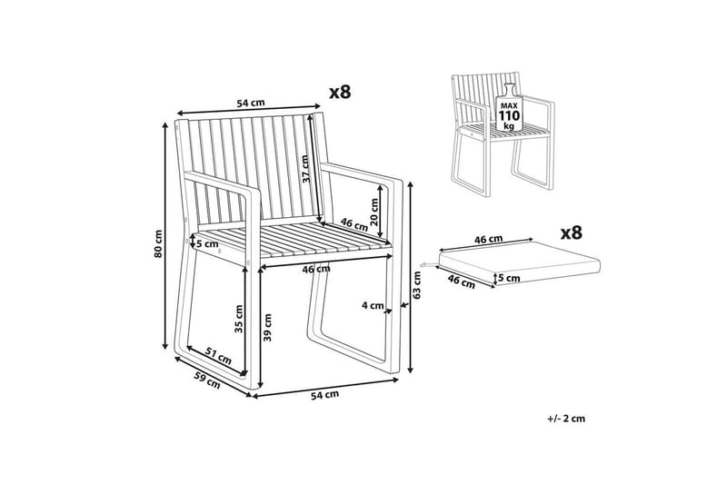 Hagestol Sassari II - Lyst tre, blå, hvit - Hagemøbler - Balkong - Balkongmøbler - Balkongstoler