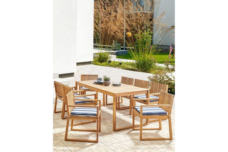 Hagestol Sassari II - Lyst tre, blå, hvit - Hagemøbler - Balkong - Balkongmøbler - Balkongstoler