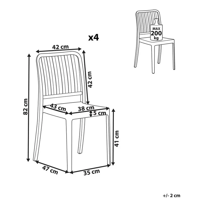 Hagestol Sersale 4-pakning - Hagemøbler - Balkong - Balkongmøbler - Balkongstoler