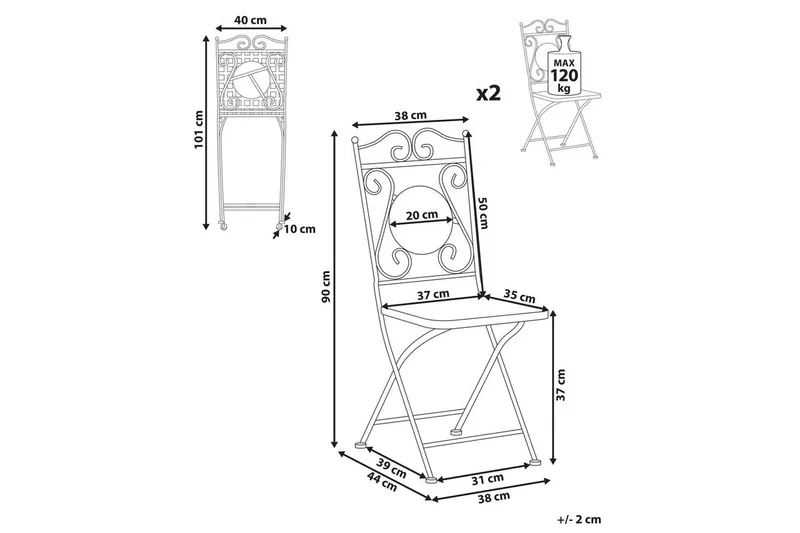 Hagestol sett med 2 Carpino - Hagemøbler - Balkong - Balkongmøbler - Balkongstoler