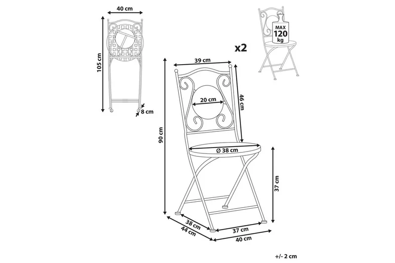 Hagestol sett med 2 Casario - Hagemøbler - Balkong - Balkongmøbler - Balkongstoler