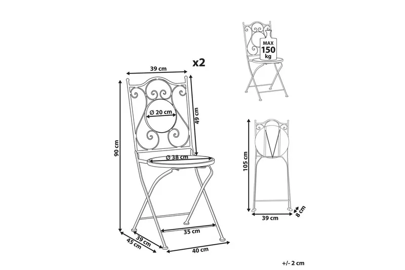Hagestol sett med 2 Cigliano - Hagemøbler - Balkong - Balkongmøbler - Balkongstoler
