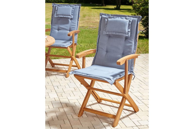 Hagestol sett med 2 Maui II - Lyst tre, blå - Hagemøbler - Balkong - Balkongmøbler - Balkongstoler