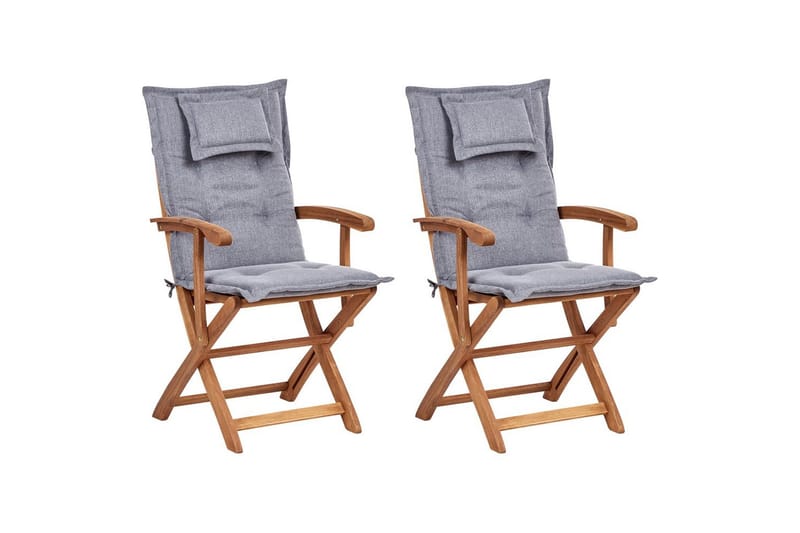 Hagestol sett med 2 Maui II, Lyst tre, grå