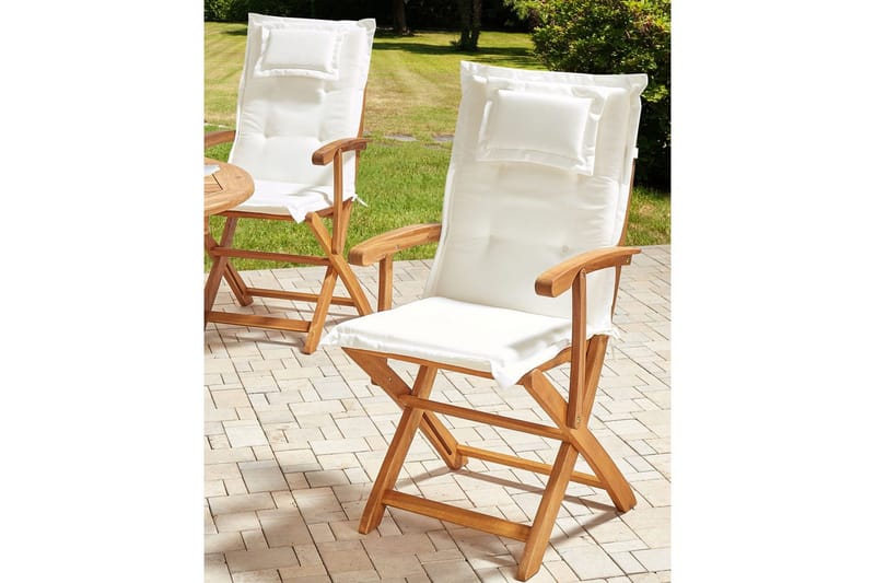 Hagestol sett med 2 Maui II - Lyst tre, off-white - Hagemøbler - Balkong - Balkongmøbler - Balkongstoler