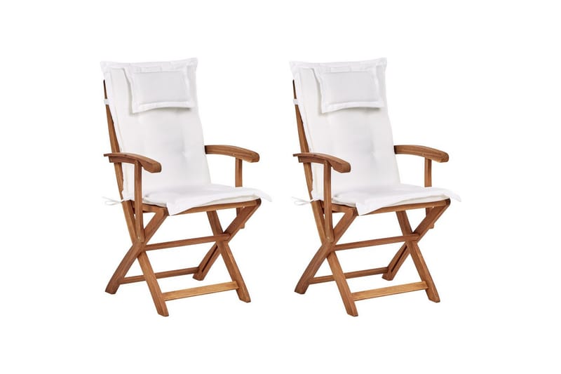 Hagestol sett med 2 Maui II - Lyst tre, off-white - Hagemøbler - Balkong - Balkongmøbler - Balkongstoler