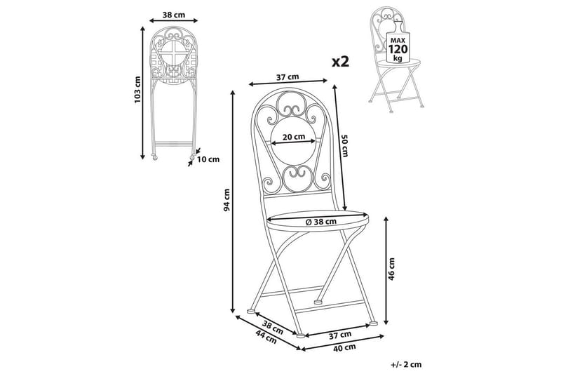 Hagestol sett med 2 Spello - Hagemøbler - Balkong - Balkongmøbler - Balkongstoler