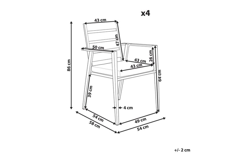 Hagestol sett med 4 Taviano - Hagemøbler - Balkong - Balkongmøbler - Balkongstoler