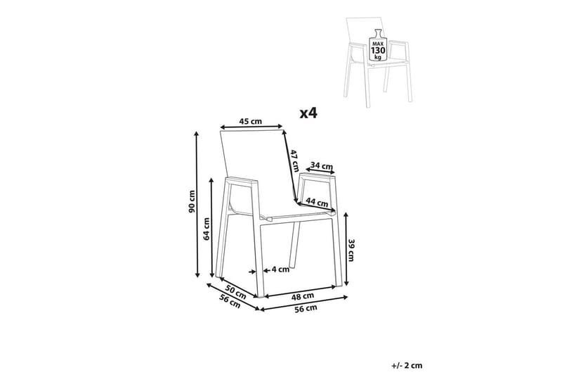 Hagestol sett med 4 Tiano - Hagemøbler - Balkong - Balkongmøbler - Balkongstoler