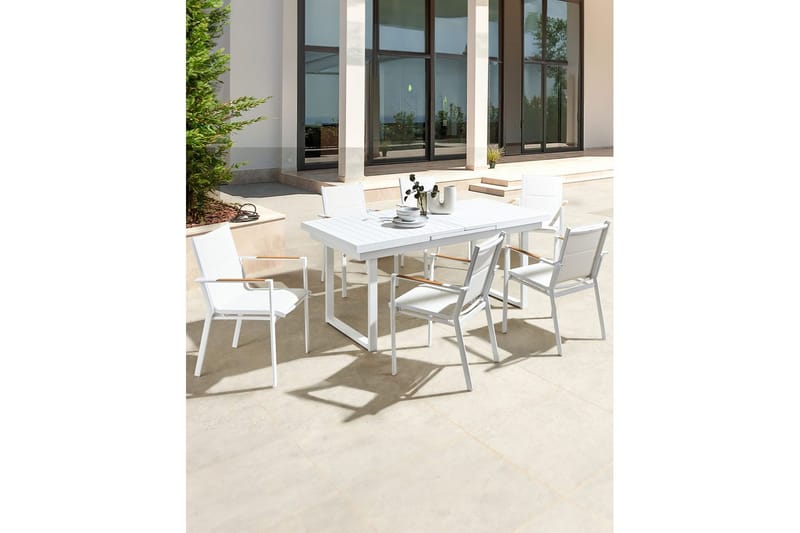 Hagestol sett med 6 Busseto - Hvit - Hagemøbler - Balkong - Balkongmøbler - Balkongstoler