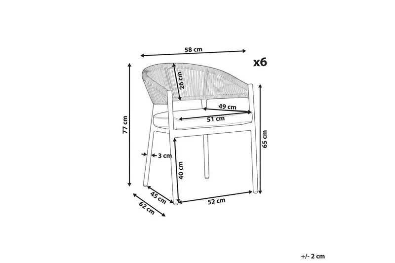 Hagestol sett med 6 Flavia - Hagemøbler - Balkong - Balkongmøbler - Balkongstoler
