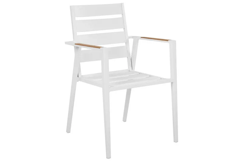 Hagestol sett med 6 Taviano - Hvit, grå, lyst tre - Hagemøbler - Balkong - Balkongmøbler - Balkongstoler