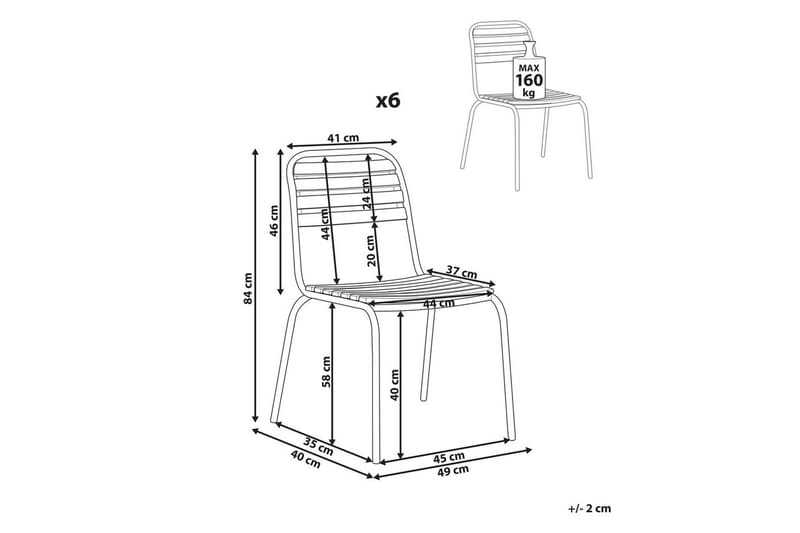 Hagestol sett med 6 Vallese - Hagemøbler - Balkong - Balkongmøbler - Balkongstoler