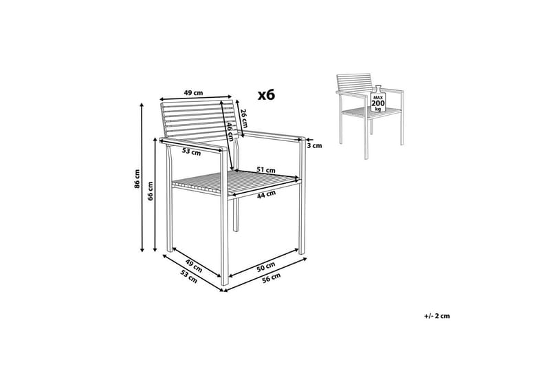 Hagestol sett med 6 Viareggio - Hagemøbler - Balkong - Balkongmøbler - Balkongstoler