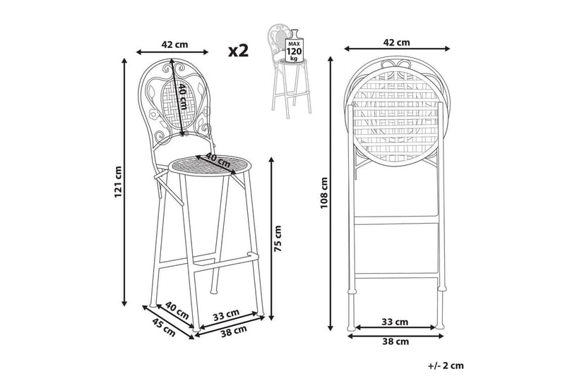 Hagestol sett med to Bivio - Hagemøbler - Balkong - Balkongmøbler - Balkongstoler