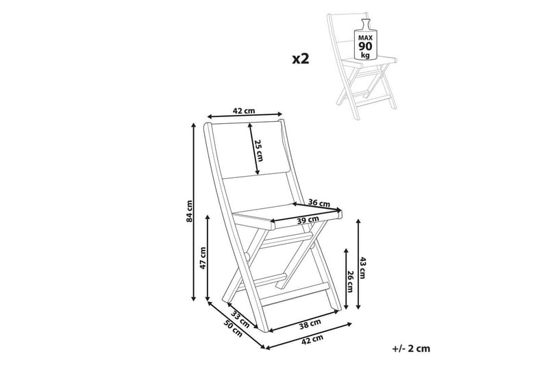 Hagestol Prossedi sett av 2 Grønn/lyst tre - Grønn/lyst tre - Hagemøbler - Balkong - Balkongmøbler - Balkongstoler