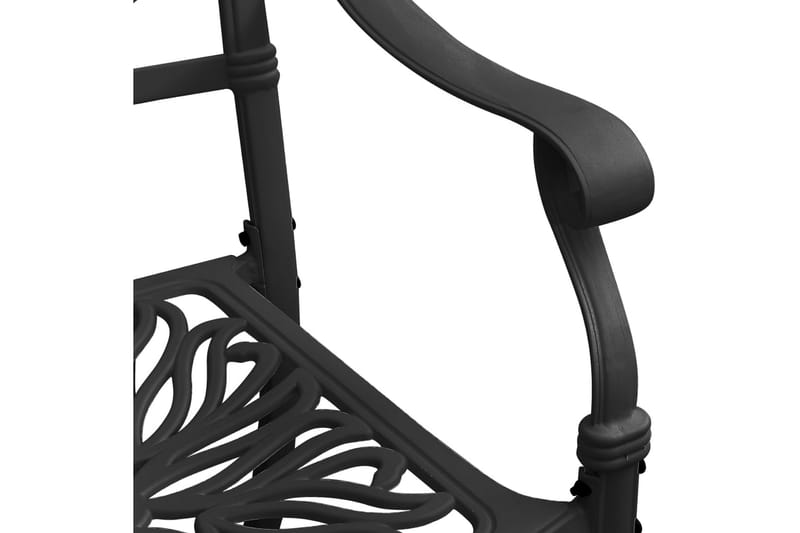 Hagestoler 2 stk støpt aluminium svart - Svart - Spisestoler & hagestoler utendørs - Balkongstoler