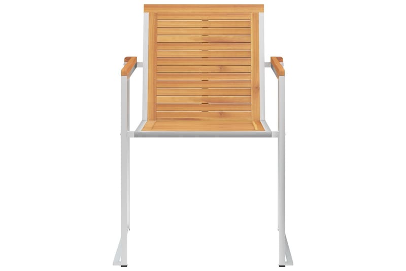 Hagestoler 4 stk heltre teak og rustfritt stål - Brun - Hagemøbler - Balkong - Balkongmøbler - Balkongstoler