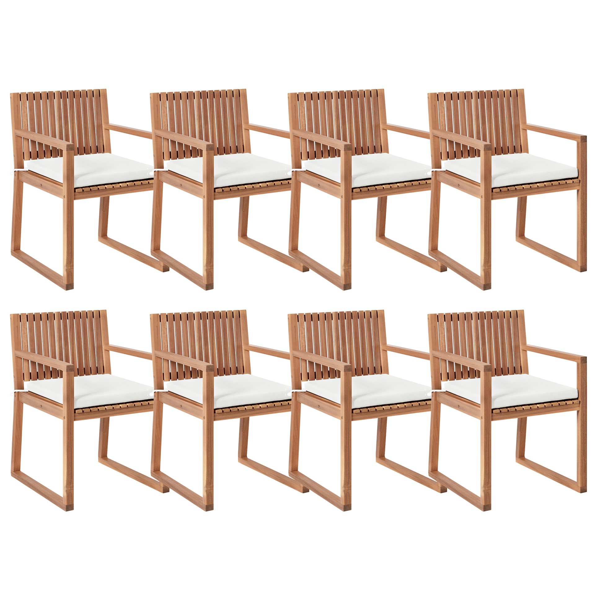 Hagestolsett med 8 Sassari II Premium - Lysebrun