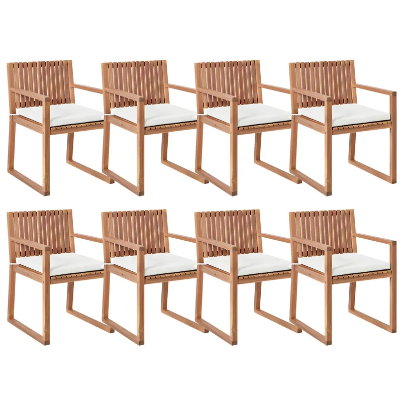 Hagestolsett med 8 Sassari II Premium, Lysebrun