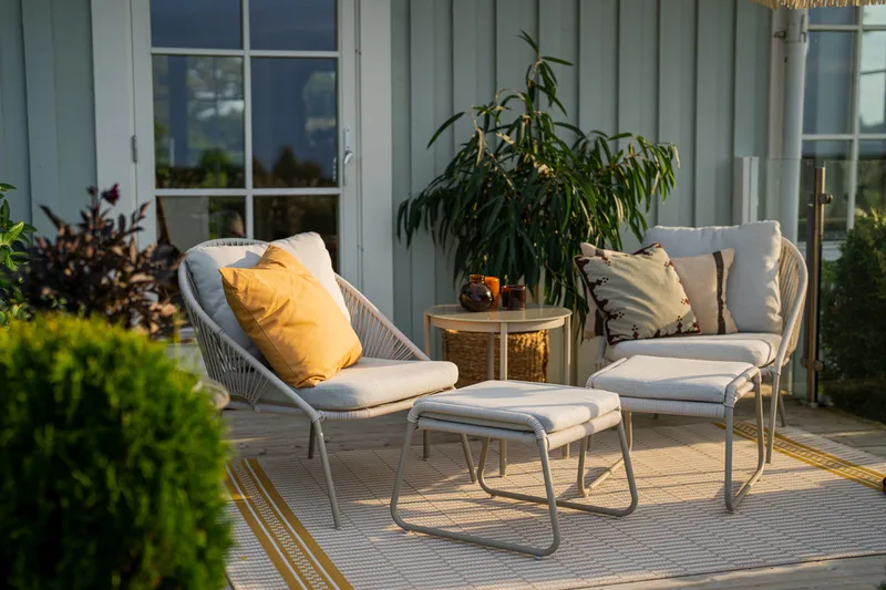 Hillerstorp Holmsund loungegruppe - Beige - Hagemøbler - Balkong - Balkongmøbler - Balkonggrupper