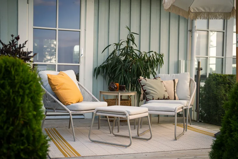 Hillerstorp Holmsund loungegruppe - Beige - Hagemøbler - Balkong - Balkongmøbler - Balkonggrupper