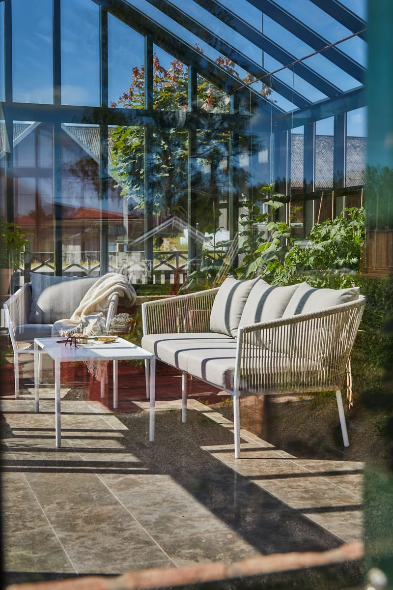 Hillerstorp Lersund sofagruppe utendørs hvit/beige - Hvit/Beige - Hagemøbler - Loungemøbler - Sofagruppe utendørs