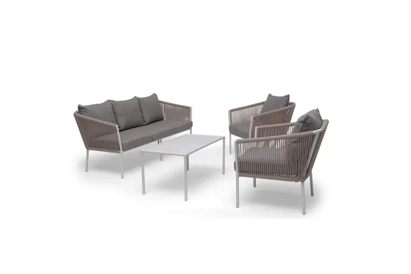 Hillerstorp Lersund sofagruppe utendørs hvit/beige, Hvit/Beige