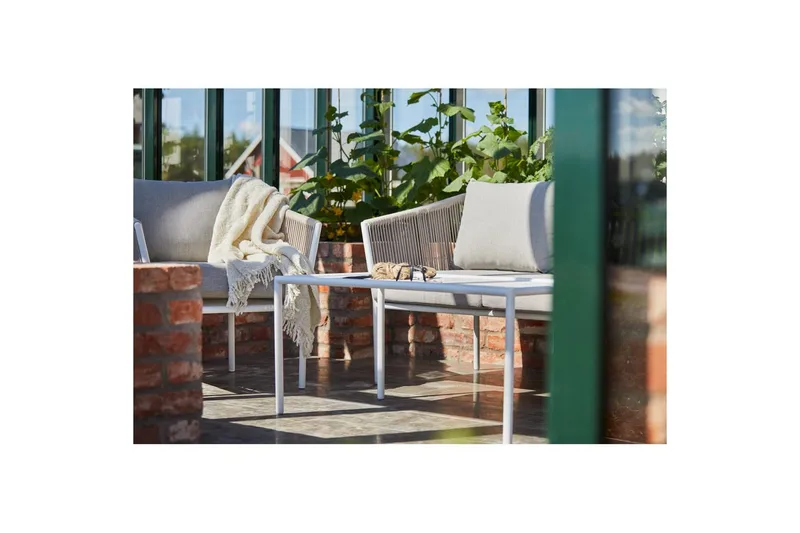 Hillerstorp Lersund sofagruppe utendørs hvit/beige - Hvit/Beige - Hagemøbler - Loungemøbler - Sofagruppe utendørs