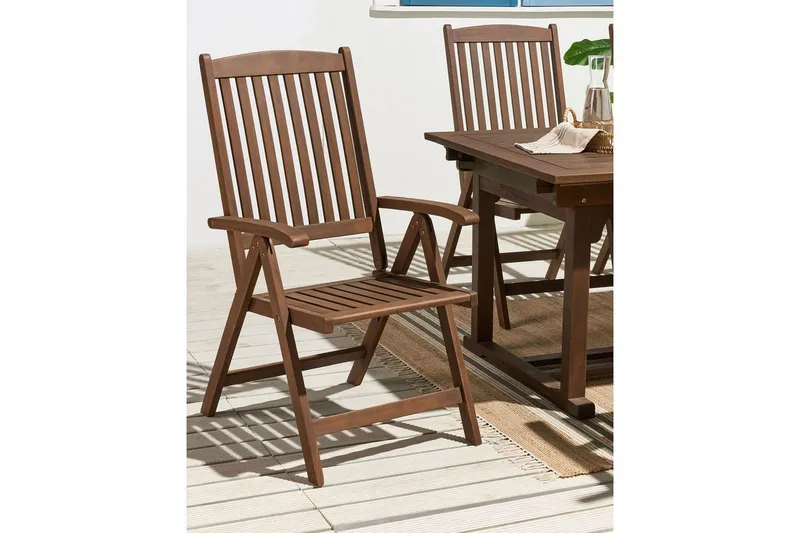 Hopfällbar möbeluppsättning Beliani Amantea Dark wood - Hagemøbler - Balkong - Balkongmøbler - Balkongstoler