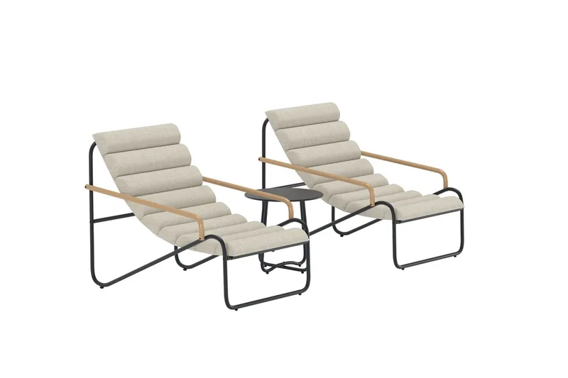 Ithaka loungegruppe utendørs - Svart - Hagemøbler - Balkong - Balkongmøbler - Balkonggrupper