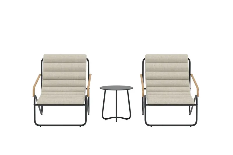 Ithaka loungegruppe utendørs - Svart - Hagemøbler - Balkong - Balkongmøbler - Balkonggrupper