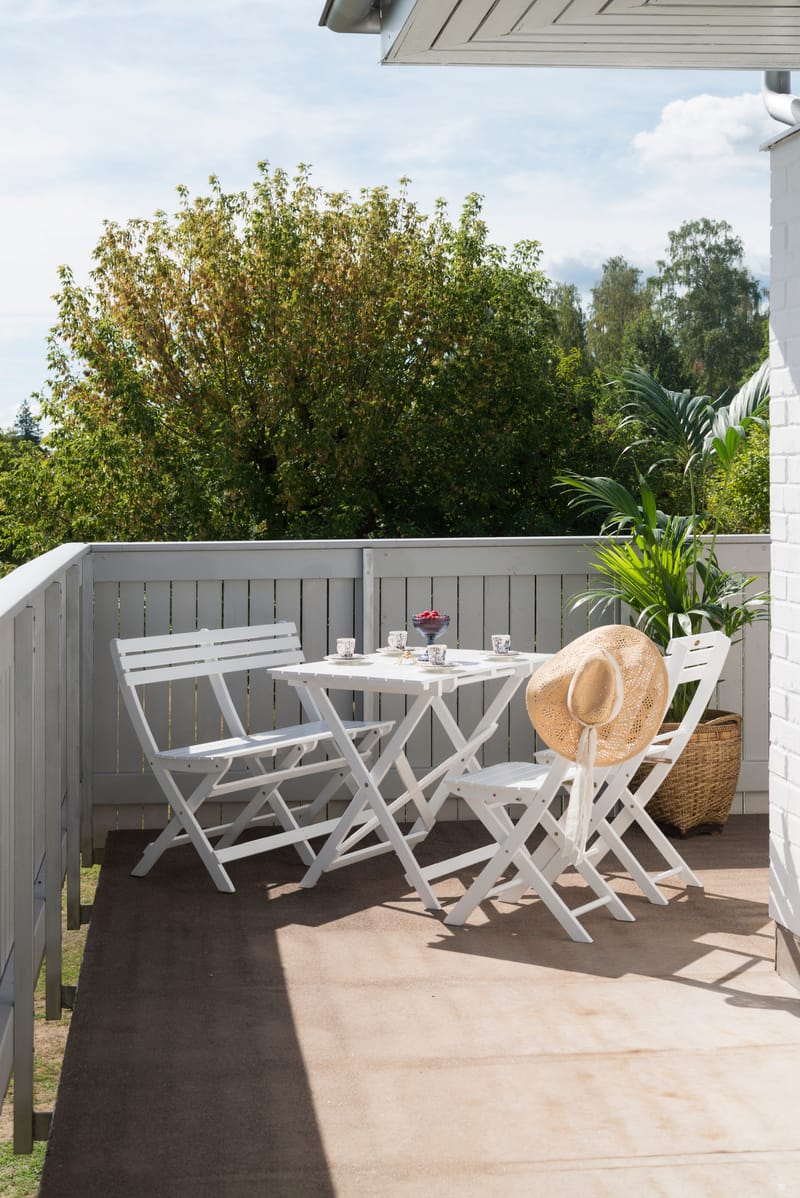 Kafébord Hillerstorp Åre Hvit 95 x 72 cm - Hvit - Hagemøbler - Balkong - Balkongmøbler - Balkongbord