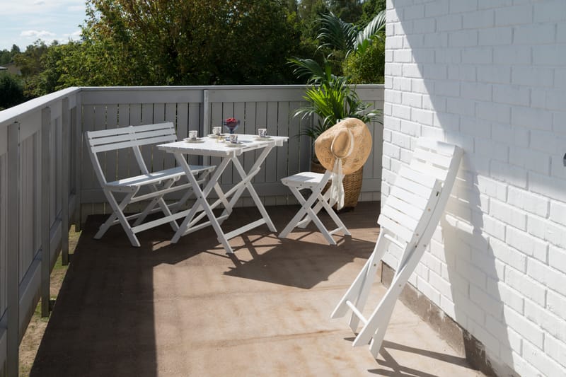 Kafébord Hillerstorp Åre Hvit 95 x 72 cm - Hvit - Hagemøbler - Balkong - Balkongmøbler - Balkongbord