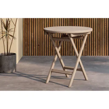 Kenya Cafébord 70 cm - Hvitlasert - Hagemøbler - Balkong - Balkongmøbler - Balkongbord