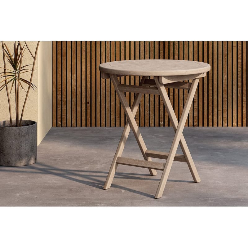 Kenya Cafébord 70 cm - Hvitlasert - Hagemøbler - Balkong - Balkongmøbler - Balkongbord