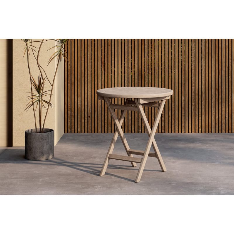 Kenya Cafébord 70 cm - Hvitlasert - Hagemøbler - Balkong - Balkongmøbler - Balkongbord