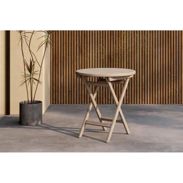Kenya Cafébord 70 cm - Hvitlasert - Hagemøbler - Balkong - Balkongmøbler - Balkongbord