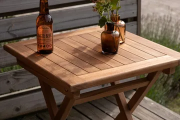 Kenya kafébord 70 cm utendørs - Mørk natur - Hagemøbler - Balkong - Balkongmøbler - Balkongbord