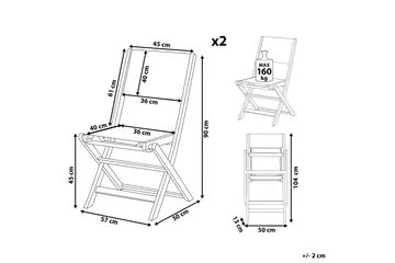 Kettelle Klappstol Utendørs 57x50x90 cm - Mørk Brun/Grå - Hagemøbler - Balkong - Balkongmøbler - Balkongstoler