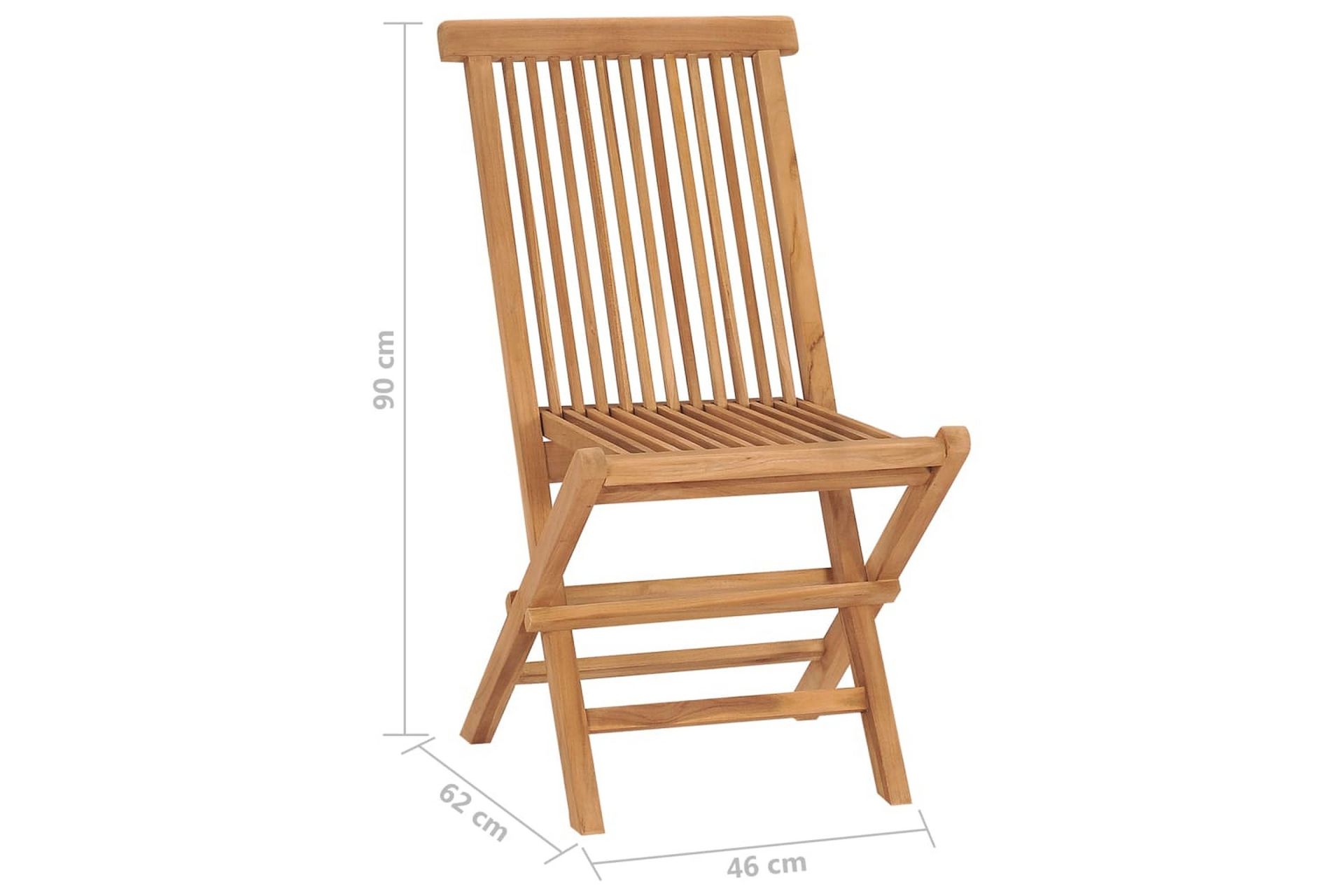 Klappstoler 2 stk heltre teak - Brun - Hagemøbler - Balkong - Balkongmøbler - Balkongstoler