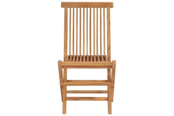 Klappstoler 2 stk heltre teak - Brun - Hagemøbler - Balkong - Balkongmøbler - Balkongstoler