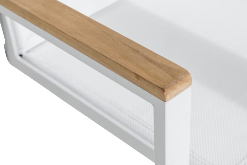 Las Vegas Stablebar Stol Utendørs - Hvit/Teak - Hagemøbler - Balkong - Balkongmøbler - Balkongstoler