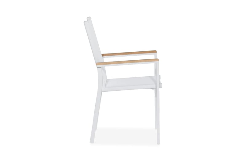 Las Vegas Stablebar Stol Utendørs - Hvit/Teak - Hagemøbler - Balkong - Balkongmøbler - Balkongstoler