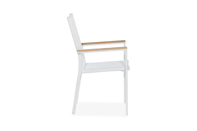 Las Vegas Stablebar Stol Utendørs - Hvit/Teak - Hagemøbler - Balkong - Balkongmøbler - Balkongstoler