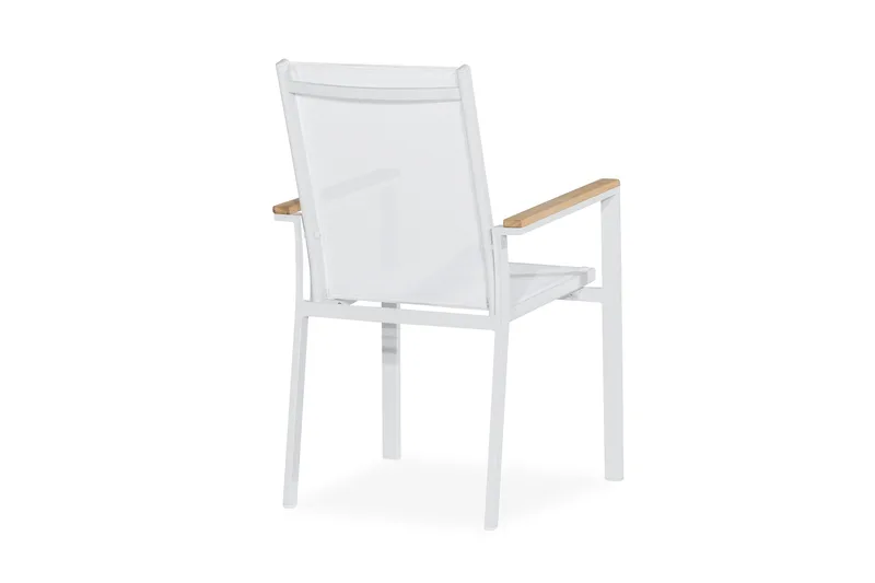 Las Vegas Stablebar Stol Utendørs - Hvit/Teak - Hagemøbler - Balkong - Balkongmøbler - Balkongstoler
