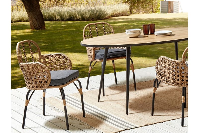 Leamington Lenestol - Natur/Beige/Grå/Sort - Hagemøbler - Balkong - Balkongmøbler - Balkongstoler