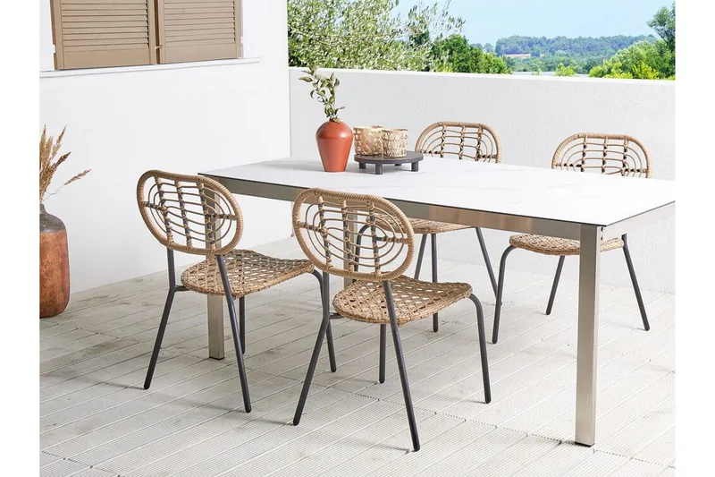 Leamington Spisestol Utendørs - Natur/Beige/Sort - Hagemøbler - Balkong - Balkongmøbler - Balkongstoler