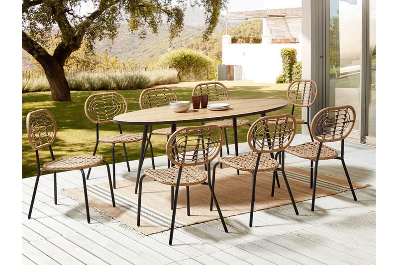 Leamington Spisestol Utendørs - Natur/Beige/Sort - Hagemøbler - Balkong - Balkongmøbler - Balkongstoler