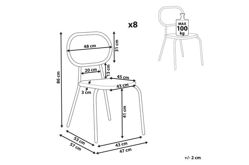 Leamington Spisestol Utendørs - Natur/Beige/Sort - Hagemøbler - Balkong - Balkongmøbler - Balkongstoler